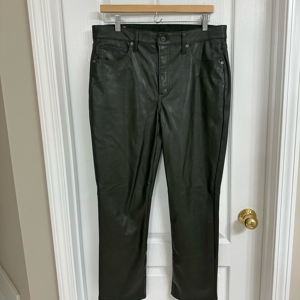 Gap hunter green faux leather pants